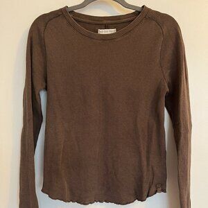 Free People We The Free Brown Waffle Long Sleeve (Medium)